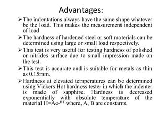 advantages of hardness testing|can hardness testing be done.